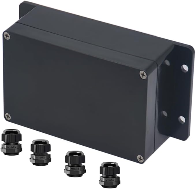 Project Box ABS Black Electrical Boxes IP65 Outdoor Waterproof Box Electronic by Raculety
