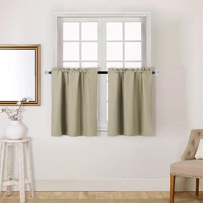 Easy Home 2 Panels Blackout Tier Curtain by EasyHome