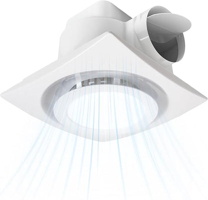 Bathroom Exhaust Fan with LED light 9.6 inch– 110 CFM, Quiet 1.0 Sones Noise by Unknown