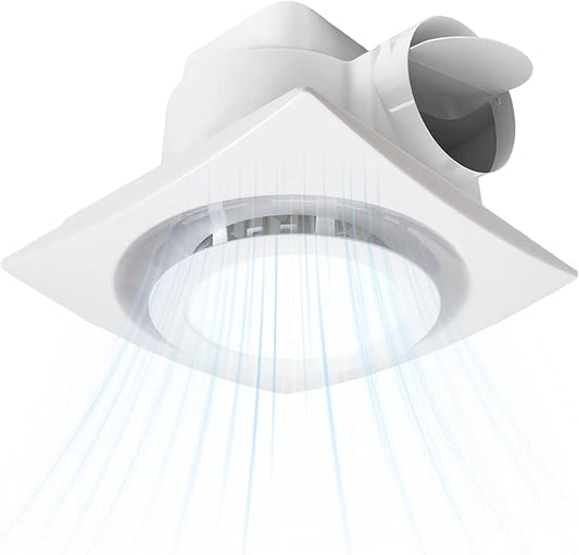 Bathroom Exhaust Fan with LED light 9.6 inch– 110 CFM, Quiet 1.0 Sones Noise by Unknown