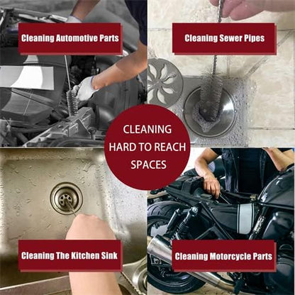 16 Inch Extra Long Pipe Cleaning Brush Set Stainless Steel Bristles, Stainless - Image 7