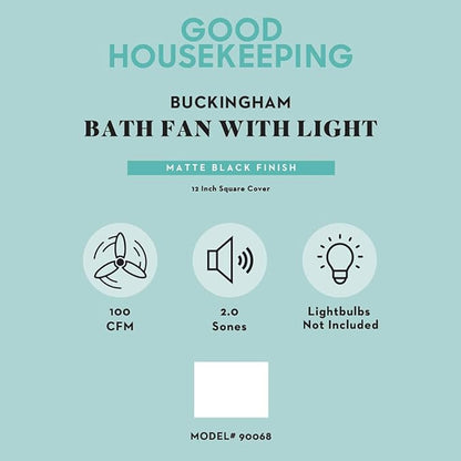 Good Housekeeping Buckingham 100 CFM 2.0 Sones Decorative Bathroom Ventilation - Image 3