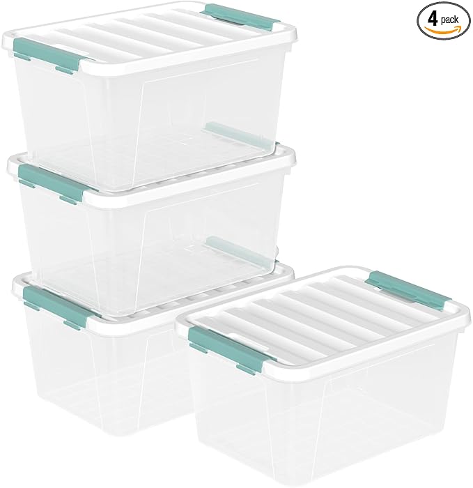 20 Quart Plastic Latching Storage Boxes by Yarebest