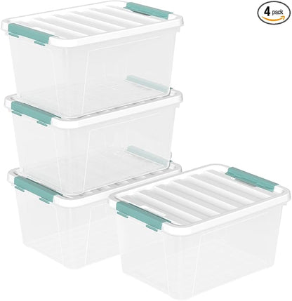 20 Quart Plastic Latching Storage Boxes by Yarebest