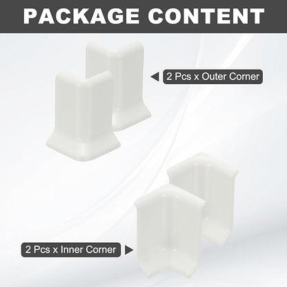 uxcell Self Adhesive Baseboard Corner Blocks, 2.2 Inch Wall Edge Corner - Image 3