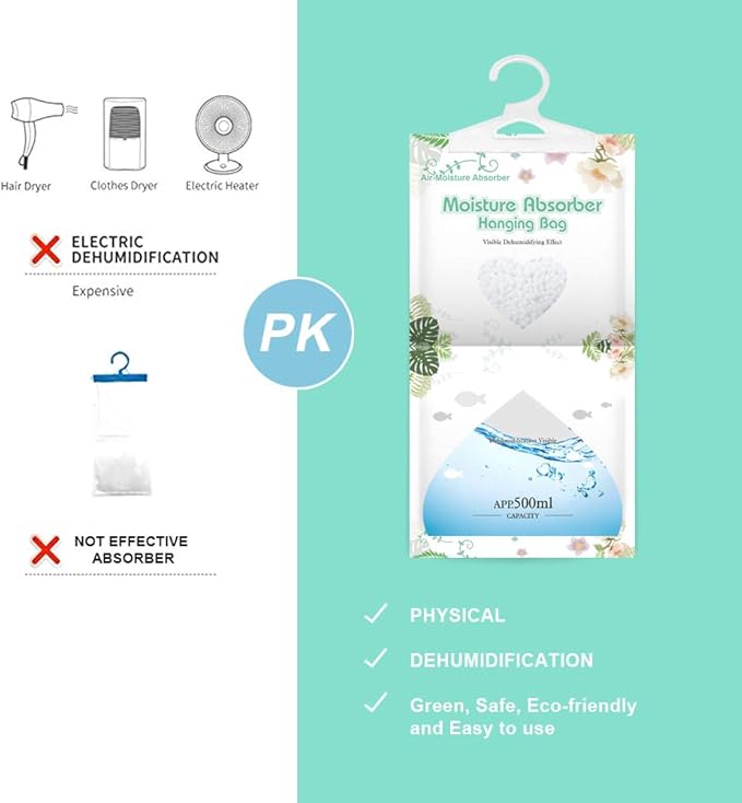 CANAGER Hanging Moisture Absorber-10 Packs, Hanging Dehumidifier Bags - Image 4