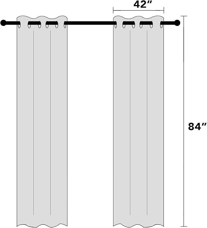 PrinceDeco Blackout Curtains 84 inch Length 2 Panels Set 100% Blackout Curtains - Image 8
