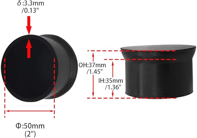 Flyshop 2", 50 mm, Patio Round Chair Leg Caps, Furniture Table Feet Covers - Image 5