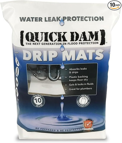 Quick Dam WUBM-10 Drip Mats – 2ft x 2ft Super Absorbent Leak & Spill Control by QuickDam