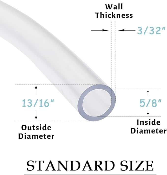 DAVCO 5/8" ID x 50ft Clear Vinyl Tubing, Low Pressure Flexible PVC Tubing - Image 2