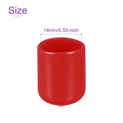 DMiotech 20 Pack 9/16" ID Red Screw Thread Protectors Rubber End Caps Bolt - Image 4