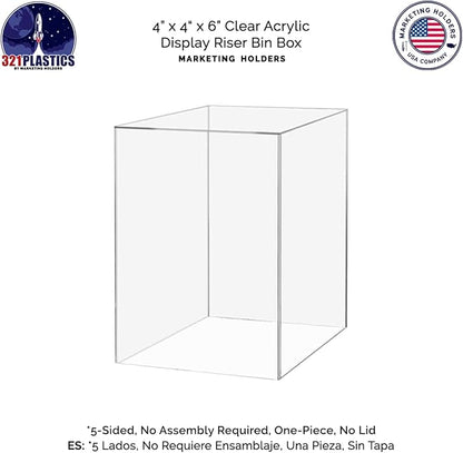4" x 4" x 6" Clear Acrylic Display Box - Image 6