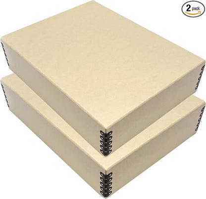 Lineco, 9x12 Tan Color Museum Archival Storage Box, Drop Front Design. Acid-Free by Lineco