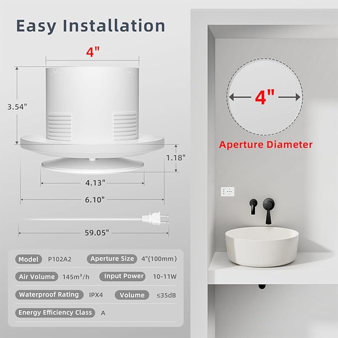 4 Inch Bathroom Exhaust Fan - Image 5