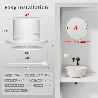 4 Inch Bathroom Exhaust Fan - Image 5