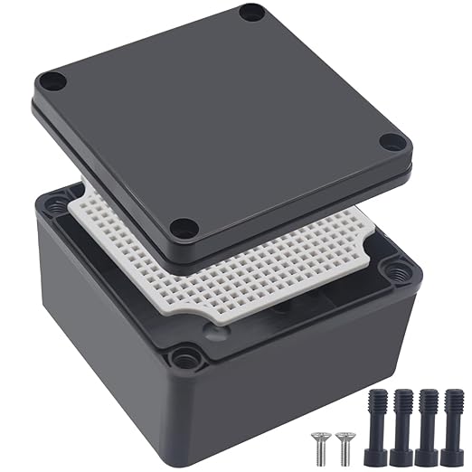 Junction Box, IP67 Waterproof ABS Black Project Box by Otdorpatio