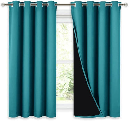 NICETOWN 100% Blackout Curtains 54 inches Long, Double-Deck Completely Blackout by NICETOWN