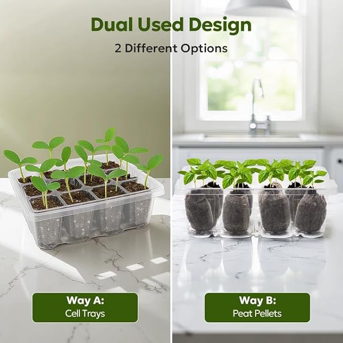 MIXC Seed Starter Kit with Grow Light, Elevated Seedling Tray Kit with - Image 6