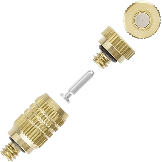 Brass Misting Nozzle, 10 Pack High Pressure Spray 10/24 UNC Outdoor Anti-drip - Image 2