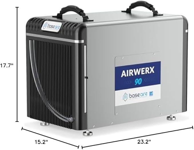 BASEAIRE 198 Pints Energy Star Crawl Space Commercial Dehumidifier, 5 Years - Image 9