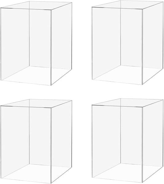 4 Pack Acrylic Cube Clear 6" x 6" x 9" Flower Vase Decorative Centerpiece Box by MarketingHolders