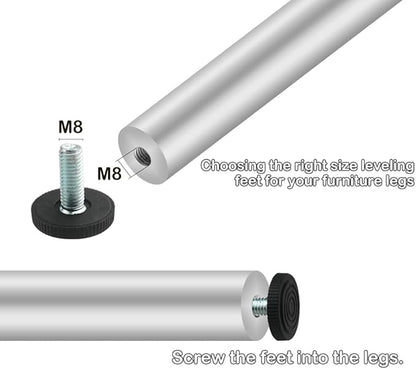 TOVOT 24PCS M8×1.25mm Furniture Leveling Feet Table Feet Screw on Adjustable - Image 4