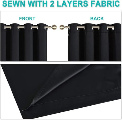 NICETOWN Complete 100% Blackout Curtain Set, Thermal Insulated & Energy - Image 5