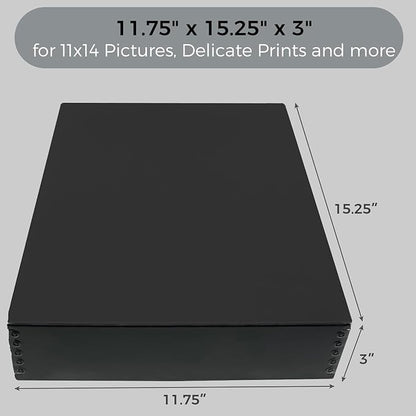 Lineco Museum Archival Storage Box, 11.75x15.25x3 in. Drop Front Design. - Image 2