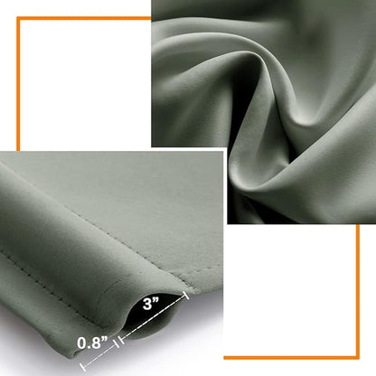 Green Blackout Curtains for Small Window Set, Darkening Room Curtains 2 Panels - Image 7