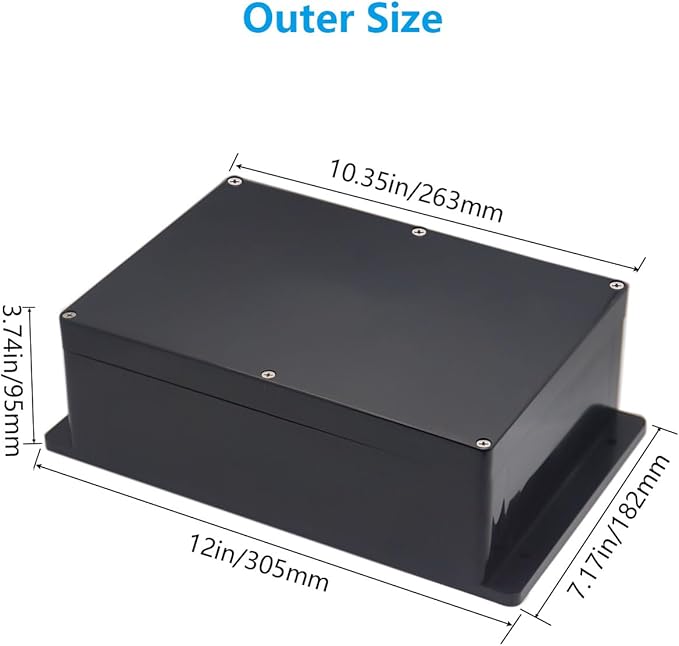 Project Box ABS Black Electrical Boxes IP67 Outdoor Waterproof Junction Box - Image 2