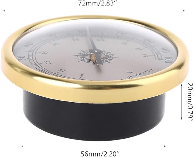 72mm Round Gold Hygrometer Humidity Meter Gauge Ring Surface - Image 7
