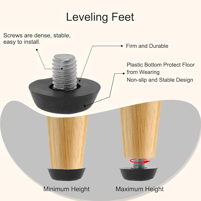 uxcell M8 x 10 x 22mm Furniture Glide Leveling Feet Adjustable Leveler Floor - Image 4