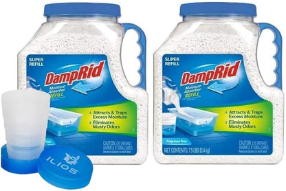 Damp Rid Moisture Absorber Refill Container 7.5 lb – Fragrance Free Odor and by Ilios