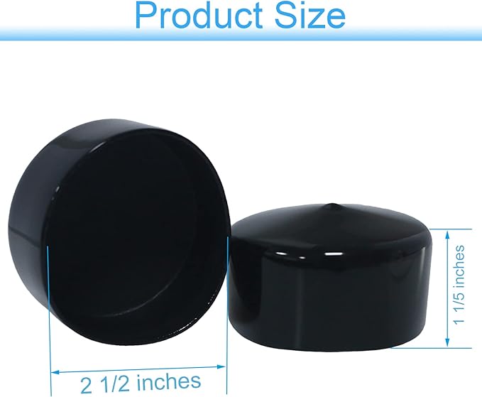 Acocony 2 1/2 Inch Rubber Cap Round 2.5 Inch Rubber End Caps PVC Flexible - Image 2