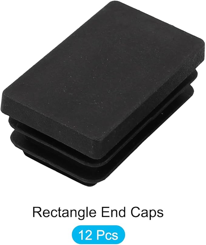 METALLIXITY Rectangle End Caps 12Pcs, Plastic Rectangle Tube Inserts Threaded - Image 5