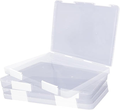 4 Pcs Clear A4 File Storage Boxes by Bonsicoky