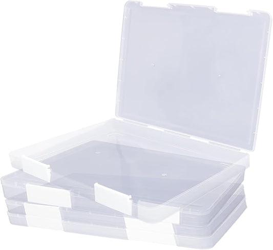 4 Pcs Clear A4 File Storage Boxes by Bonsicoky
