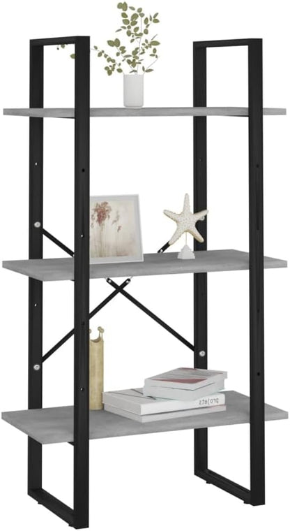 Grey 3-Tier Industrial Storage Shelf 11.8x23.6x41.3 in Matte Engineered Wood & - Image 5