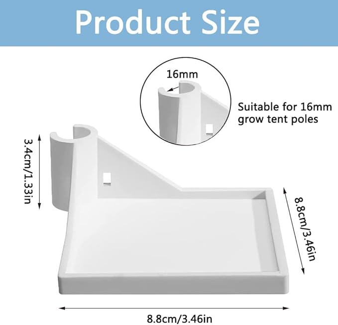 Generic 2 PCS Grow Tent Corner Shelf, 16 mm Grow Tent Accessories - Image 2
