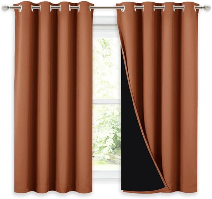 NICETOWN 100% Blackout Curtains 54 inches Long, Double-Deck Completely Blackout by NICETOWN