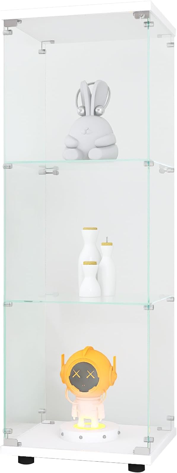 Yoluckea 3 Shelves Glass Display Cabinet - Image 8
