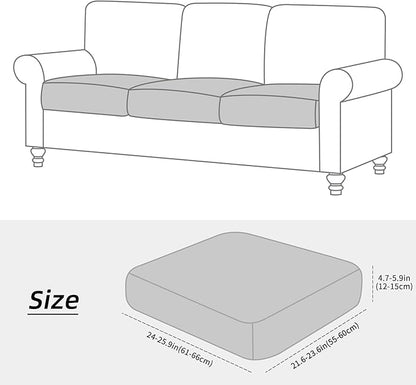 Fuloon Stretch Seat Cushion Covers, Suede Leather Look Sofa Slipcovers Couch - Image 3
