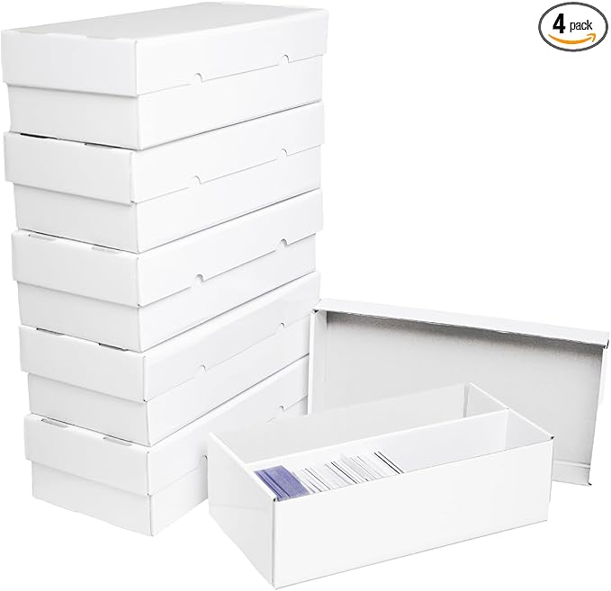 NUMINA 6 Pack 2-Row Cardboard Card Storage Box by NUMINA