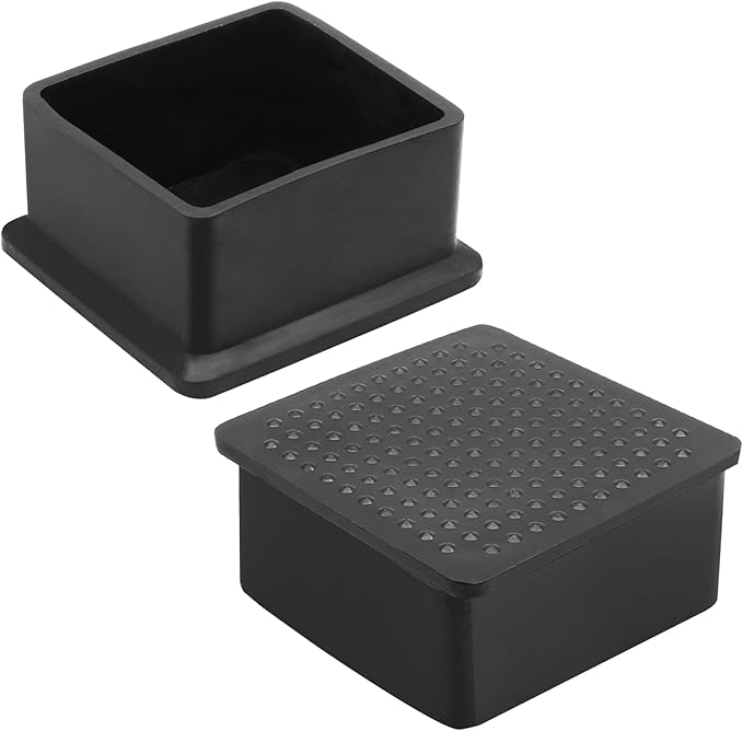 8 Pcs Square PVC Furniture Leg Caps, Vinyl Flexible Chair Leg Floor Protectors - Image 3