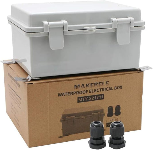 MAKERELE Small Junction Box Outdoor Electrical Watertight Plastic Includes by MAKERELE