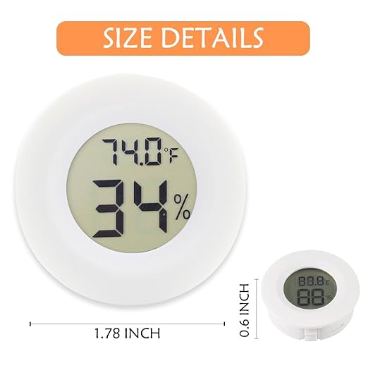 Digital Mini Thermometer Round Hygrometer, LCD Display, Indoor Temperature - Image 5
