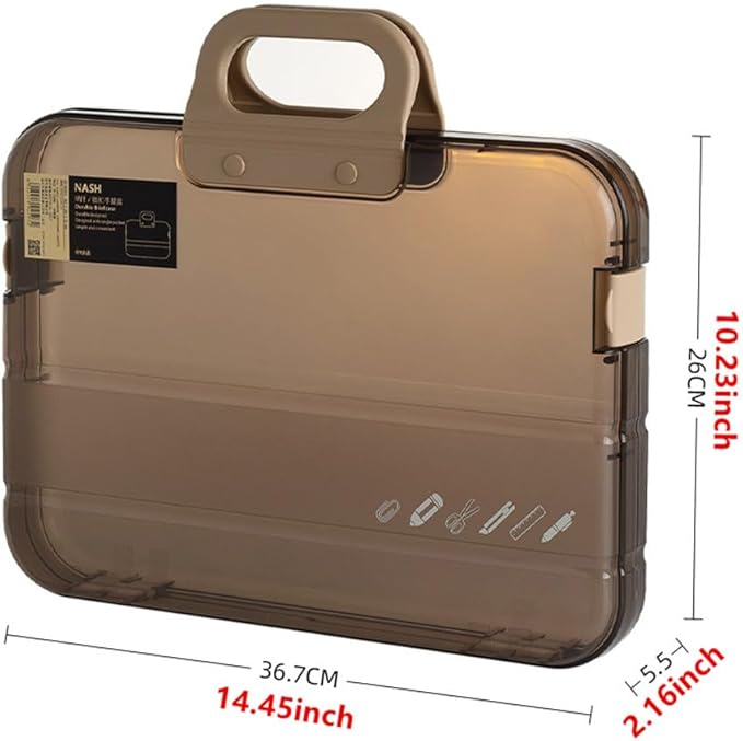 Portable File Box Clear Waterproof Document Storage Box - Image 2