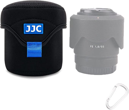 JJC Water Resistant Neoprene Camera Lens Pouch Case, Fold-Over Lens Bag by JJC