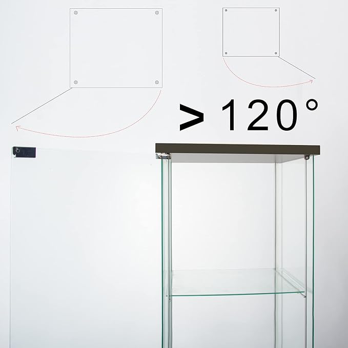Yoluckea 4 Shelves Glass Display Cabinet - Image 7