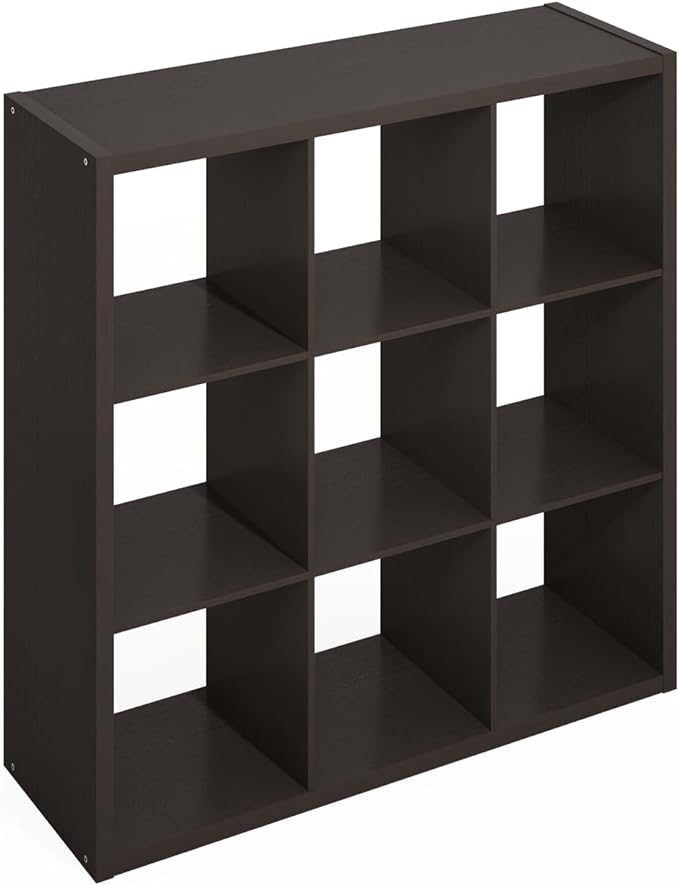 Furinno Simple Cube Storage Organizer, 9-Cube Display Shelf, Open Back Shelving by Furinno-FitsYourSpaceFitsYourBudget